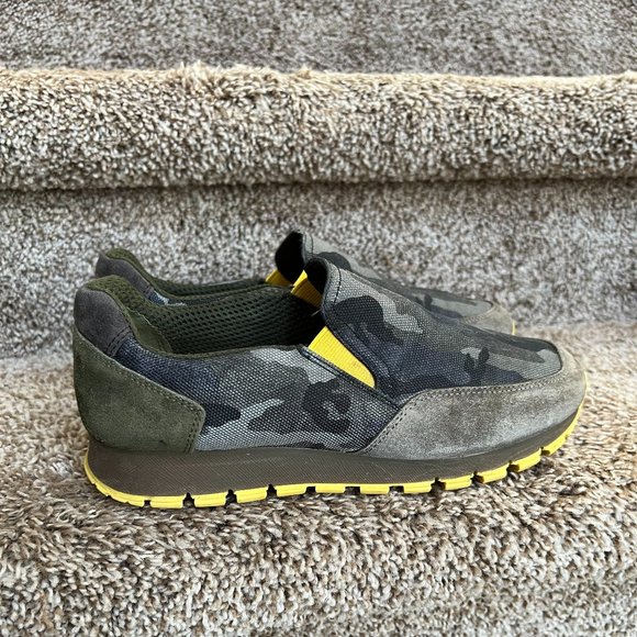 Prada Women's Camouflage Round Toe Suede Logo Low-Top Sneakers - Picture 1 of 11